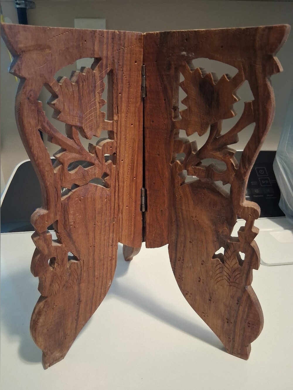 Wooden Plant Stand Foldable Carved